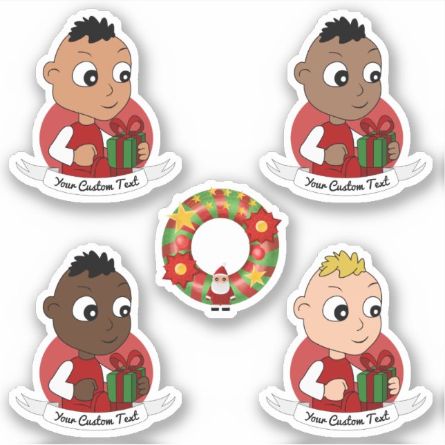 Collection of diverse Christmas baby cartoons (Front)