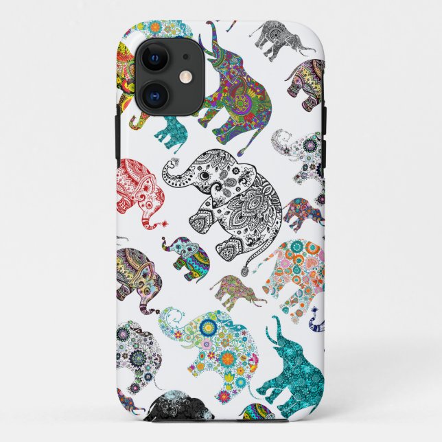 Collection Of Elephant In A Random Pattern Case-Mate iPhone Case (Back)