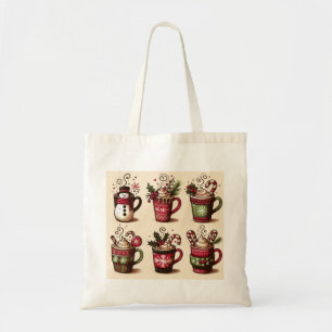 Collection of festive coffee cups,Christmas decora Tote Bag
