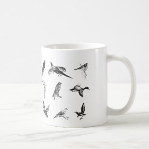 Collection of flying water fowl and birds coffee mug