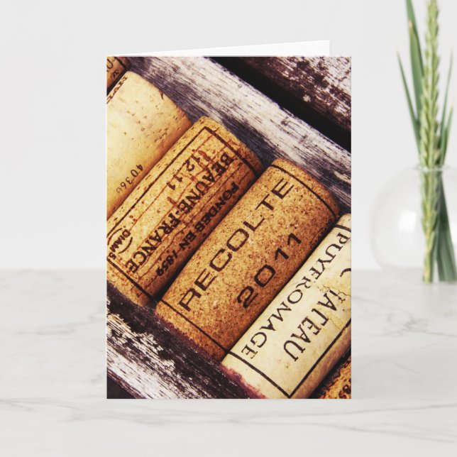 collection of french wine bottle corks card (Front)