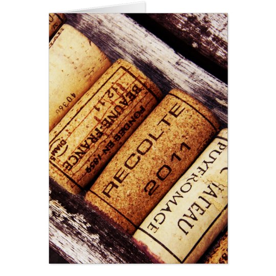 collection of french wine bottle corks card