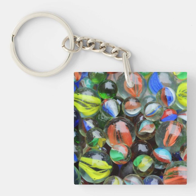 Collection of Glass Marbles Key Ring (Front)