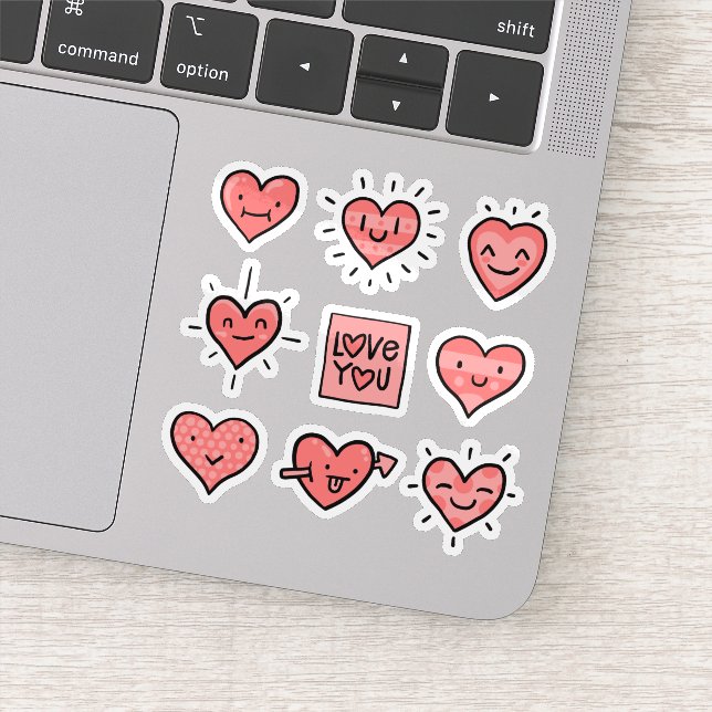 Collection Of Love Heart Stickers (Detail)