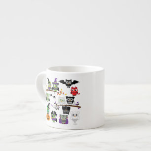 Collection Of Spooky Halloween Owls Espresso Cup