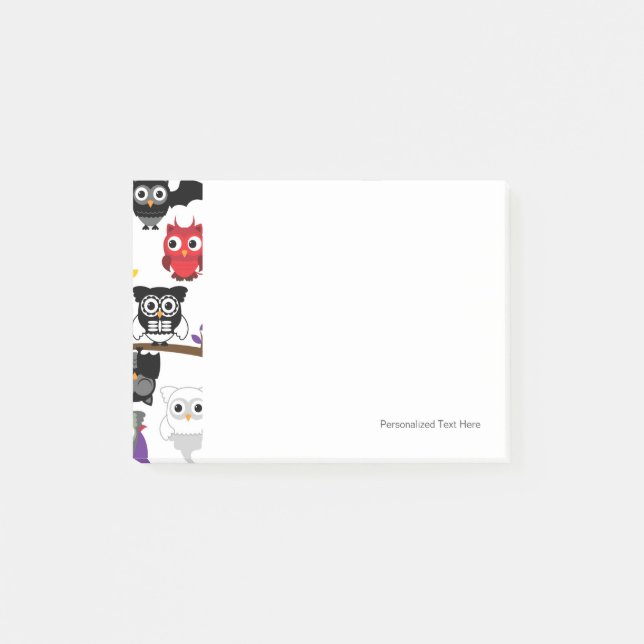 Collection Of Spooky Halloween Owls Post-it Notes (Front)