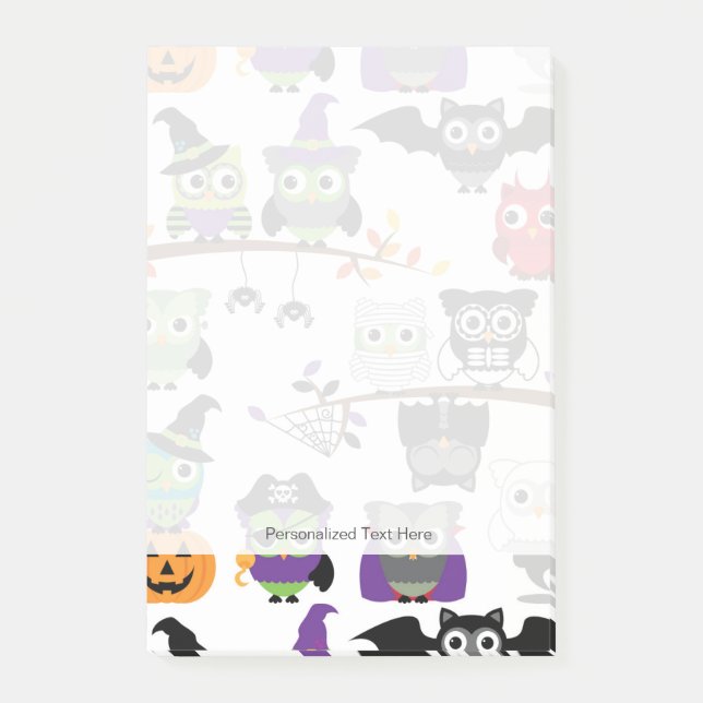 Collection Of Spooky Halloween Owls Post-it Notes (Front)