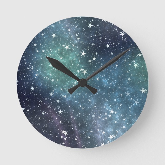 Collection of stars night view round clock (Front)