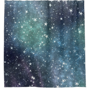 Collection of stars night view shower curtain