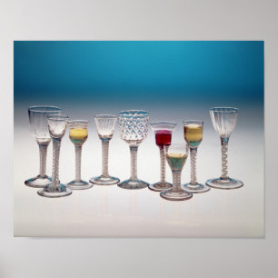 Collection of wine glasses, c.1755-60 poster