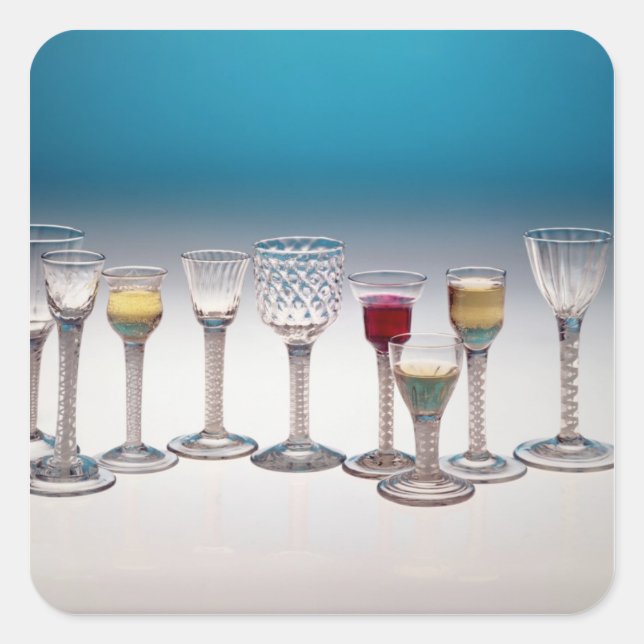 Collection of wine glasses, c.1755-60 square sticker (Front)