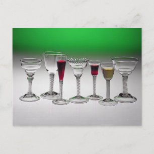 Collection of wine glasses with twist stems postcard