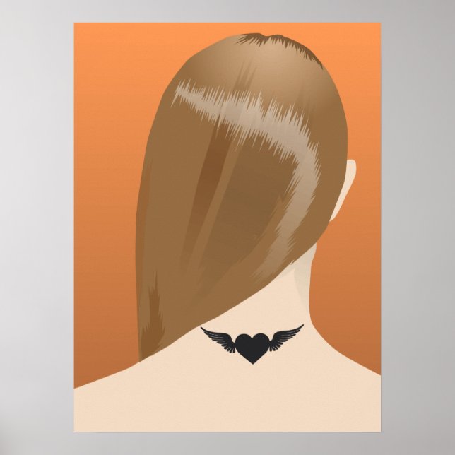 Collection Of Woman Neck Tattoo Art Print, No 1/10 Poster (Front)