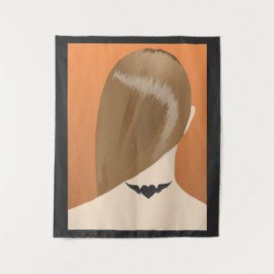 Collection Of Woman Neck Tattoo Art Print, No 1/10 Tapestry