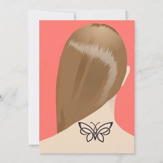 Collection Of Woman Neck Tattoo Art Print, No 2/10 Holiday Card (Front)