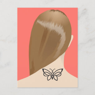 Collection Of Woman Neck Tattoo Art Print, No 2/10 Postcard