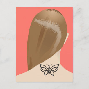 Collection Of Woman Neck Tattoo Art Print, No 2/10 Postcard
