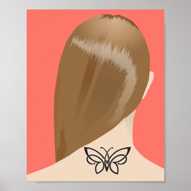 Collection Of Woman Neck Tattoo Art Print, No 2/10 Poster (Front)