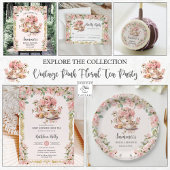 Vintage Pink Floral High Tea Baby Bridal Shower  Tapestry
