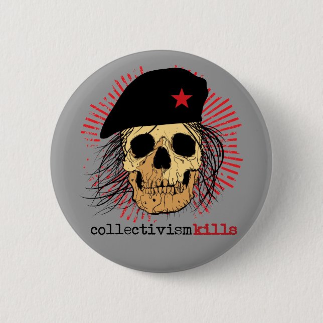 Collectivism Kills 6 Cm Round Badge (Front)