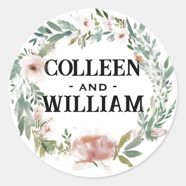 Colleen- and -william classic round sticker (Front)