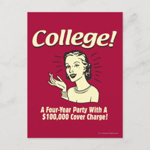 College: 4 Year Party 100,000 Cover Postcard