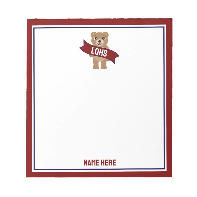 College Bear Notepad - Any School (Front)