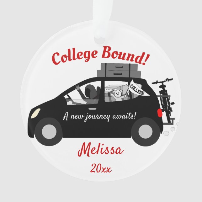 College Bound Girl Acrylic Ornament (Front)