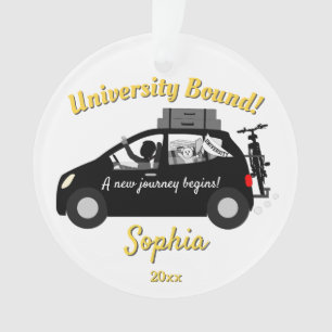 College Bound Girl Yellow Acrylic Ornament