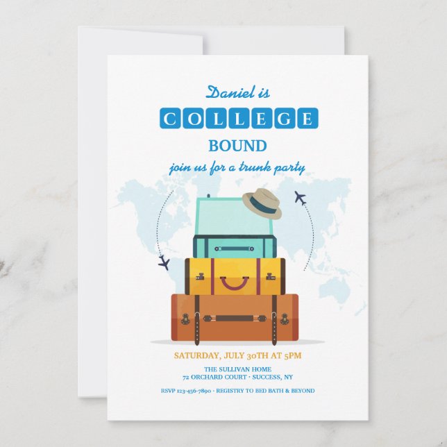 College Bound Male Invitation (Front)