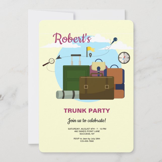 College Bound Trunk Party Invitations (Front)
