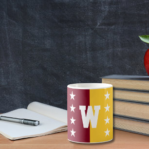 College Colors Maroon & Gold Monogram Coffee Mug