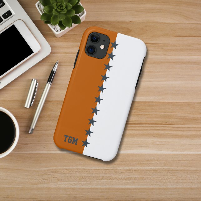 College Colours Burnt Orange, Dark Grey & White Case-Mate iPhone Case (Creator Uploaded)