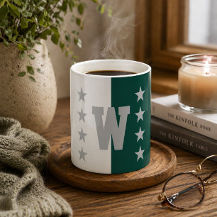 College Colours Hunter Green & White Coffee Mug
