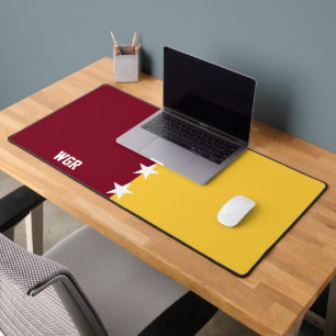 College Colours Maroon & Gold Monogram Desk Mat