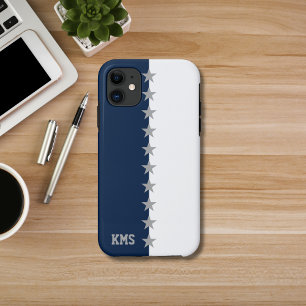 College Colours Navy Blue & White iPhone 11 Case