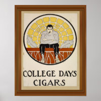 College Days Cigars Vintage Male Circle Ad