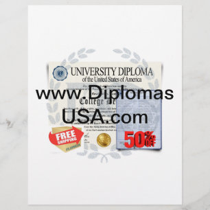 college diplomas or high school diploma Remakes Custom Letterhead