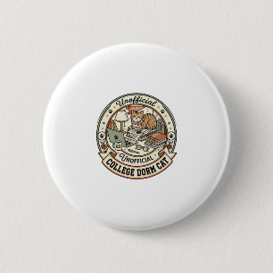 College Dorm Cat College Dorm Cat Vintage Vector A 6 Cm Round Badge