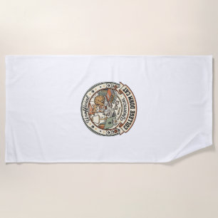 College Dorm Cat College Dorm Cat Vintage Vector A Beach Towel