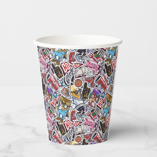 College Dynamic Art Urban Graffiti pattern Paper Cups (Front)