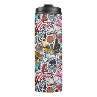 College Dynamic Art Urban Graffiti pattern Thermal Tumbler