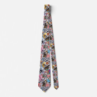 College Dynamic Art Urban Graffiti pattern Tie