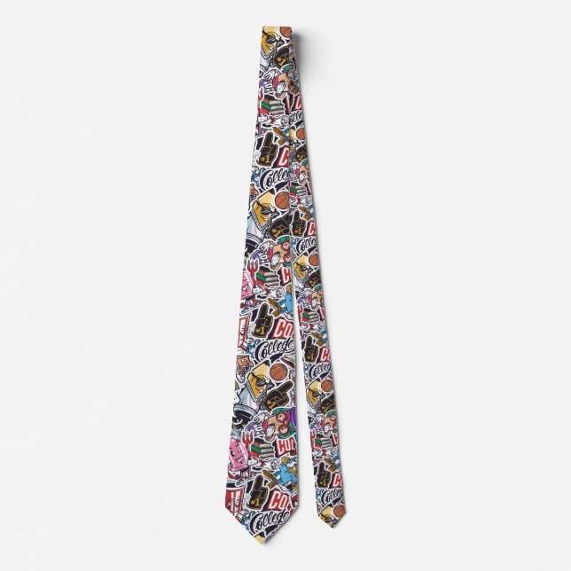 College Dynamic Art Urban Graffiti pattern Tie (Front)