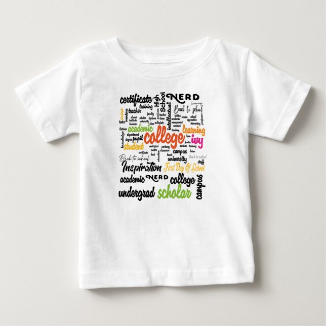 College Education Word Cloud patterns Baby T-Shirt (Front)