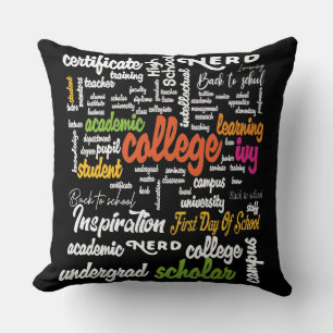 College Education Word Cloud patterns Cushion