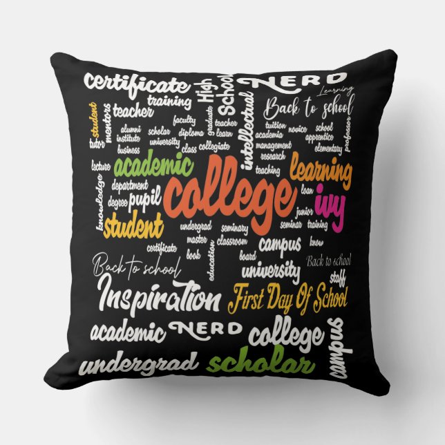 College Education Word Cloud patterns Cushion (Front)