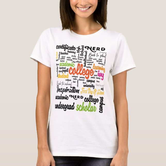 College Education Word Cloud patterns T-Shirt (Front)