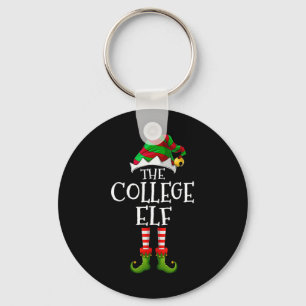College Elf Fun Matching Pajama Group Christmas Wo Key Ring