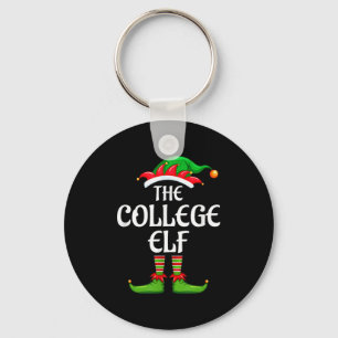 College Elf Matching Family Group Christmas Party Key Ring